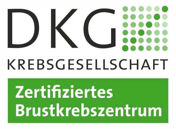 Das grün-weiße Logo der Logo DKG Krebsgesellschaft Zertifiziertes Brustzentrum 